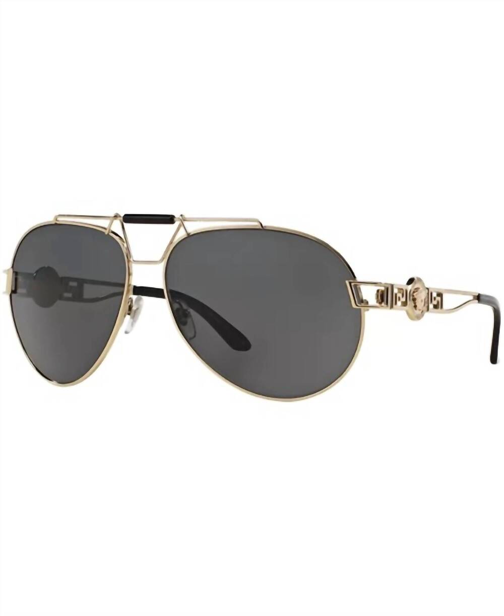 NEW VERSACE unisex aviators sunglasses in pale gold